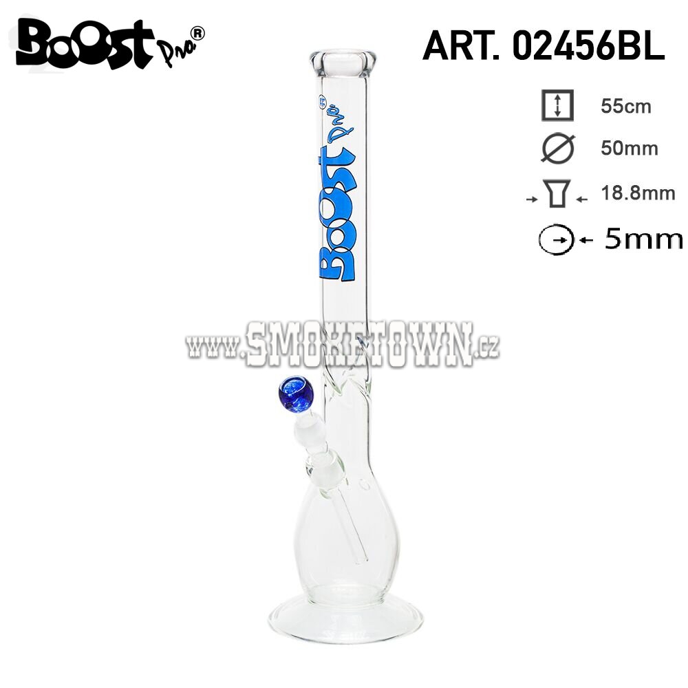 Boost Pro Blue Bouncer ICE Glass Bong Flask 55cm