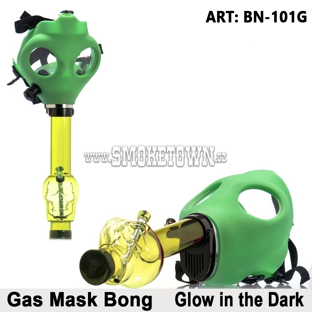 Gas Mask Bong Skull Shape Green #1
