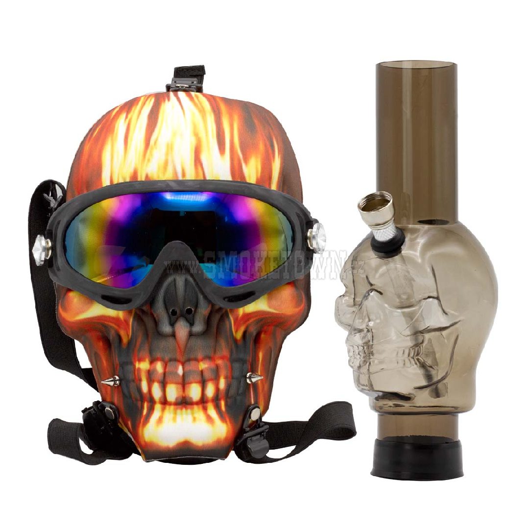 Flame Skull Bong Mask