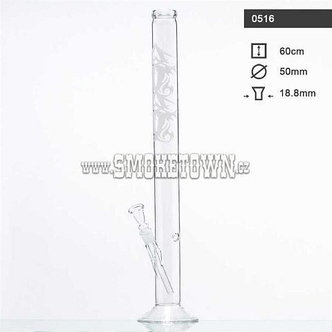 Tattoo White Tribal Glass Bong Straight 60cm