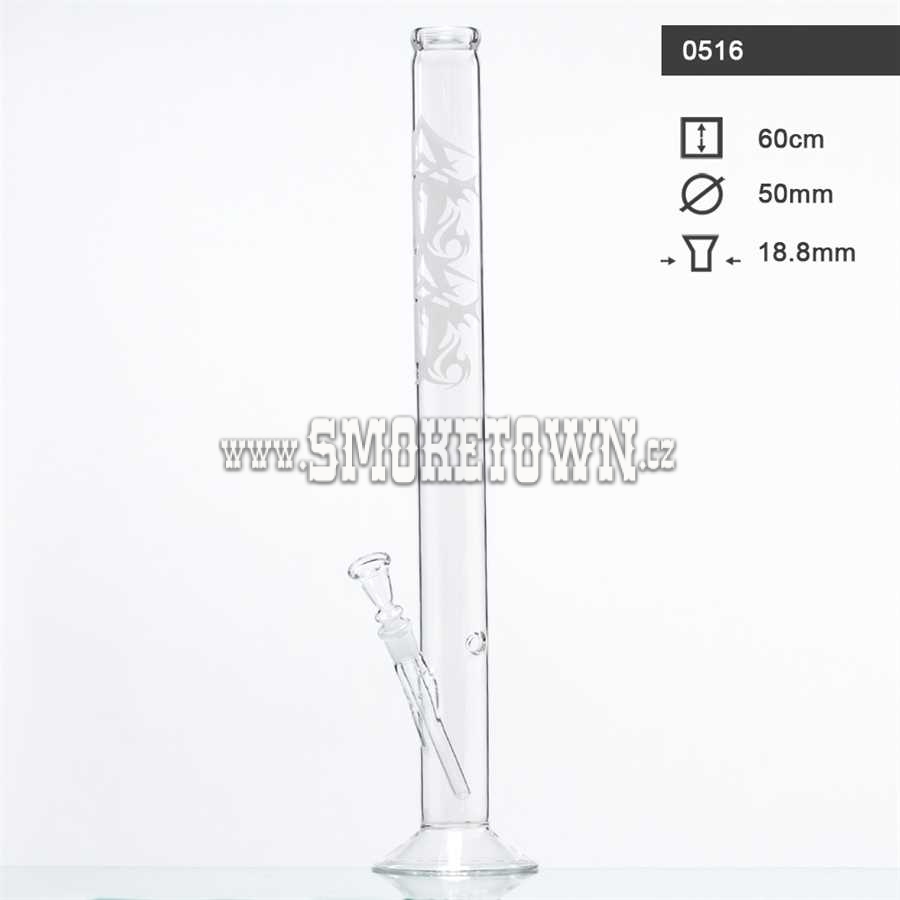 Tattoo White Tribal Glass Bong Straight 60cm