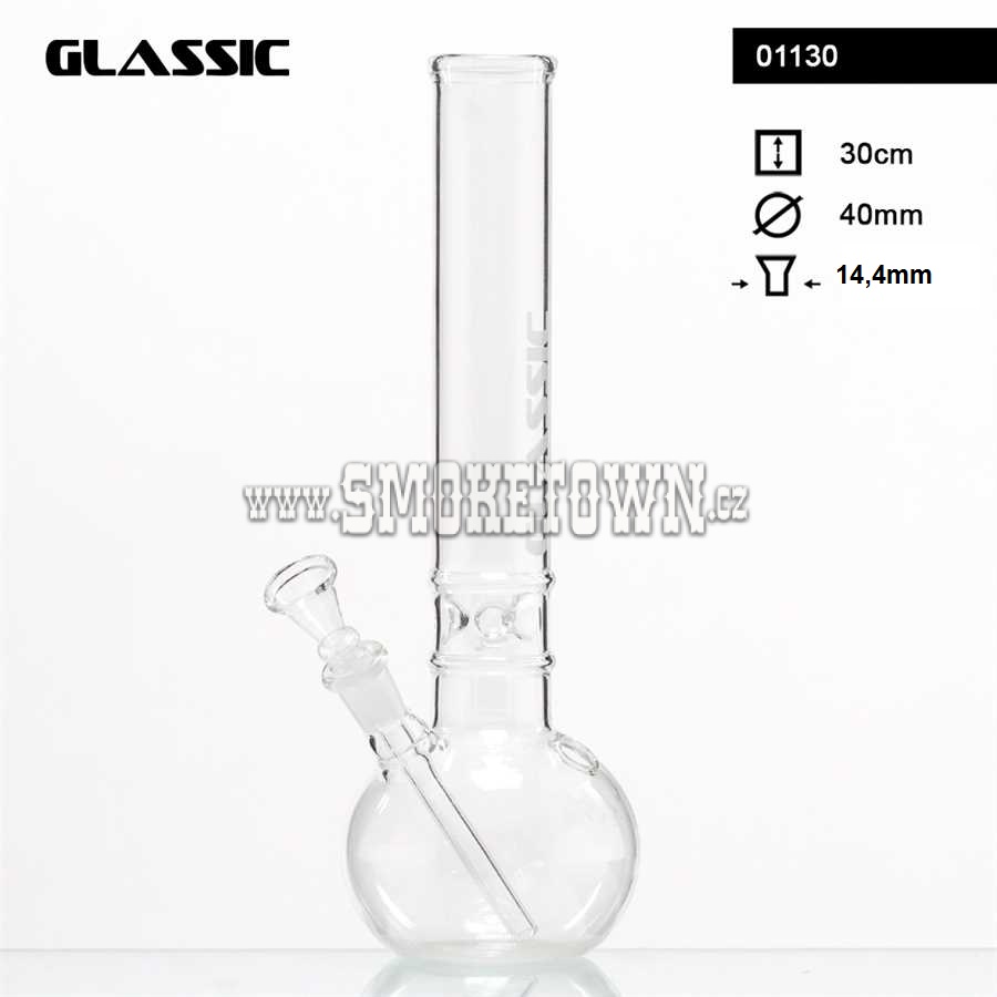 Glassic Bouncer ICE Glass Bong Flask 30cm
