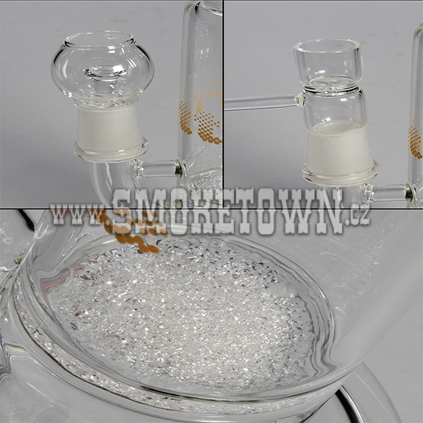 Black Leaf Frit Oil and Herbs Glass Bong 26cm