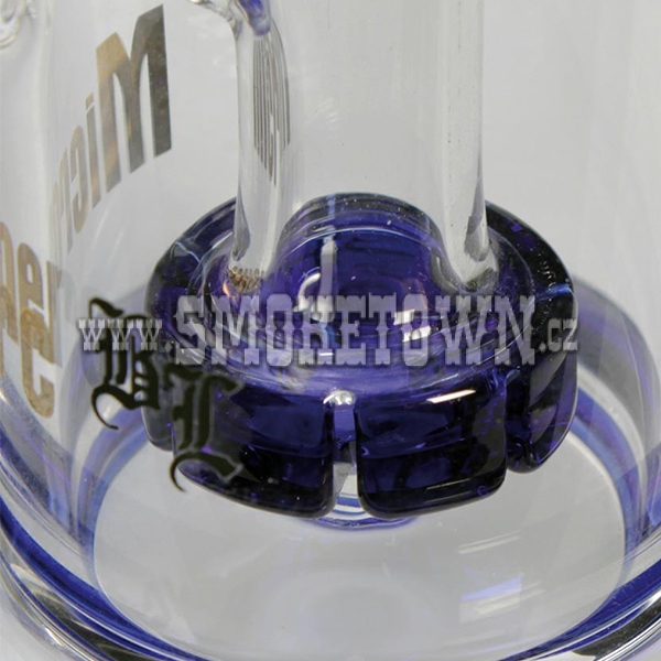 Black Leaf Microperc Oil Glass Bong Blue 20cm