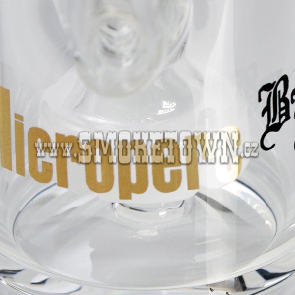 Black Leaf Microperc Oil Glass Bong Blue 20cm