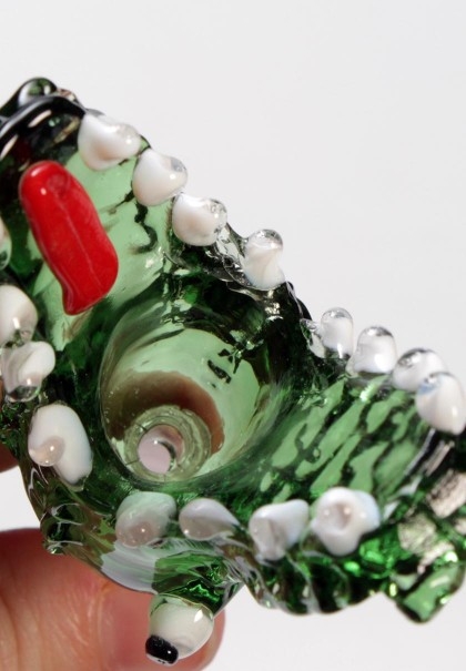 Glass Bowl Crocodile green SG14