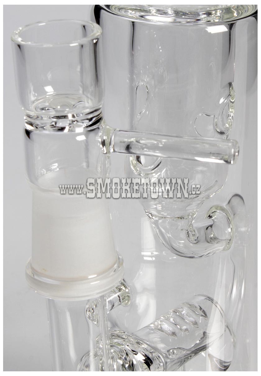 Black Leaf Recycler Glass Bong with Percolator Black 24,5cm