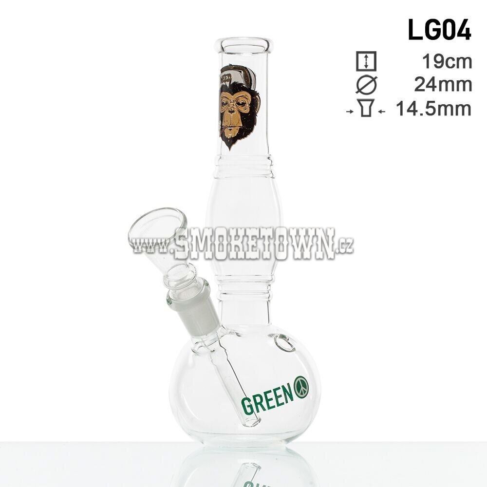 Greenline Monkey Glass Bong Flask 19cm