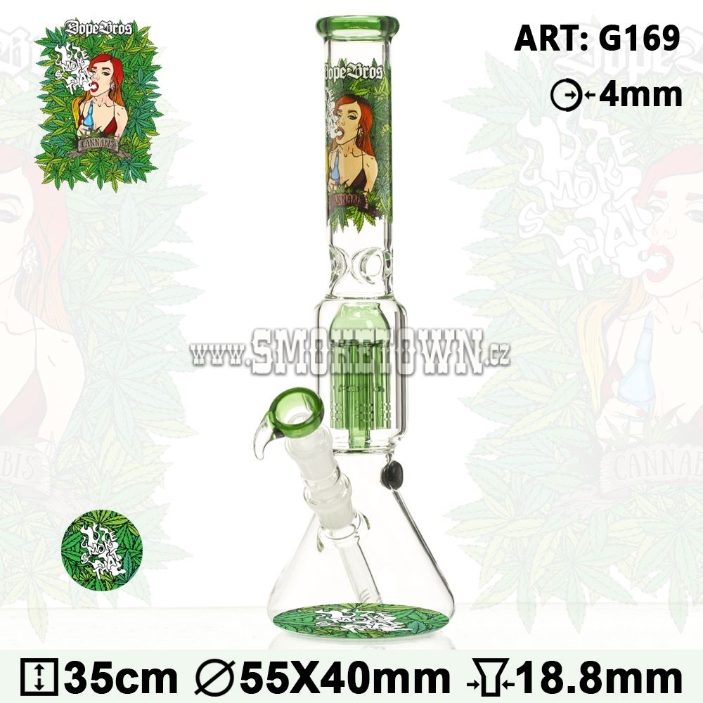 Dope Bros Grass Icebong 8-Arm Percolator Green 35cm
