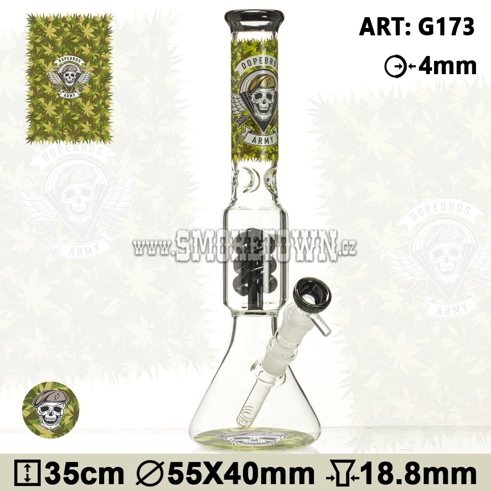 Dope Bros Grass Icebong Spiral Percolator Black 35cm
