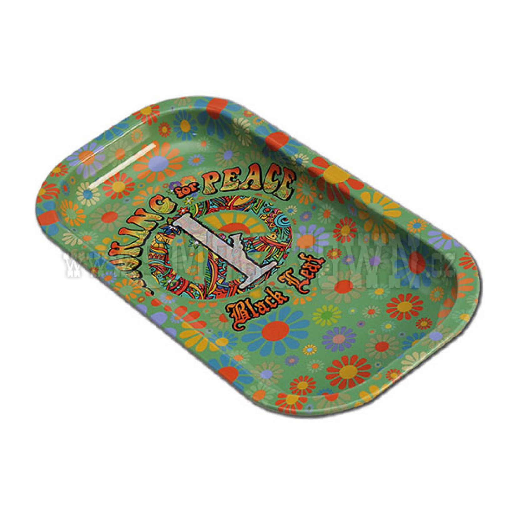 Tray Black Leaf Smoking for Peace 20,6x10,5cm