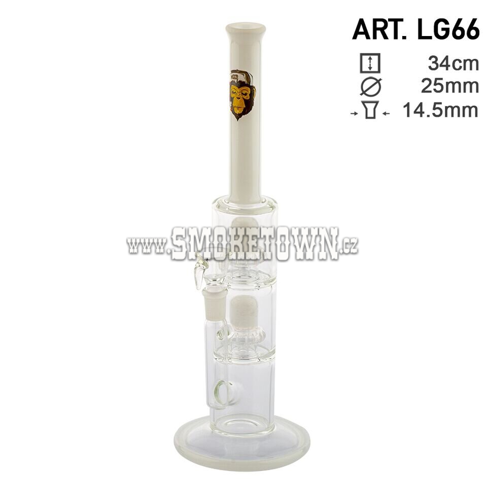 Greenline Bong Monkey 2xPercolator White 34cm