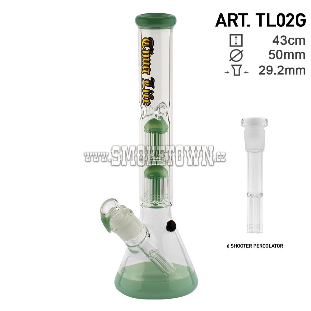 Thug Life Icebong 2x6-Arm Percolator Green 43cm