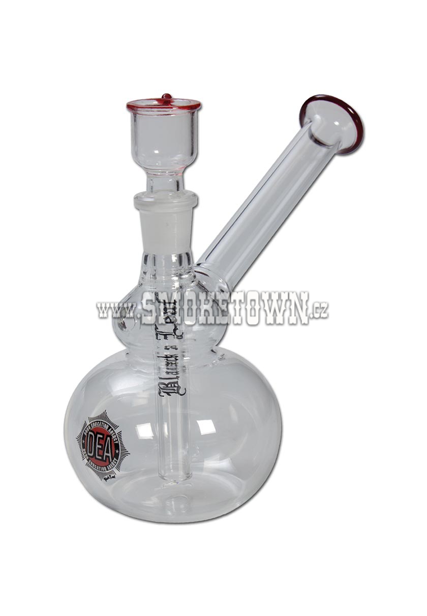 Black Leaf DEA Glass Bong Flask 14cm