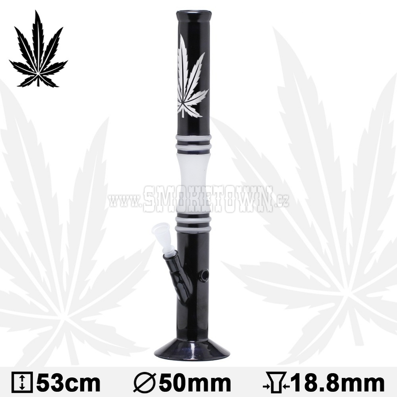 Black Sand Glass Bong Straight 53cm