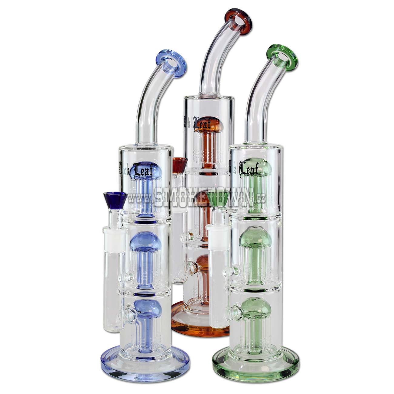 BL Percolator Bong 3x 8-Arm Tree Green 39cm