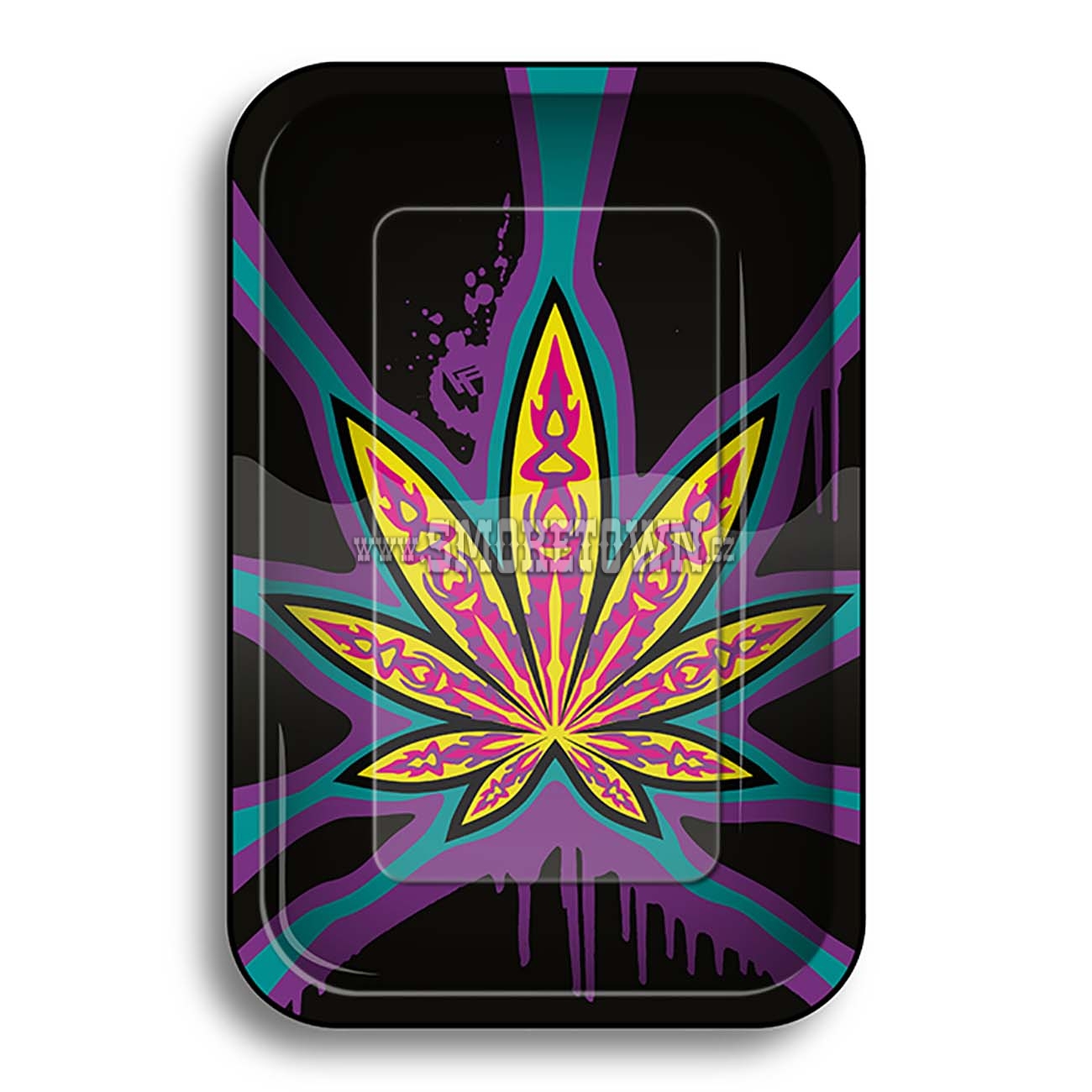 Tray Neon Leaves 27x17cm