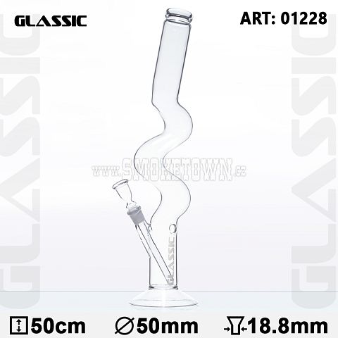 Glassic Bowel Glass Bong Curved 50cm