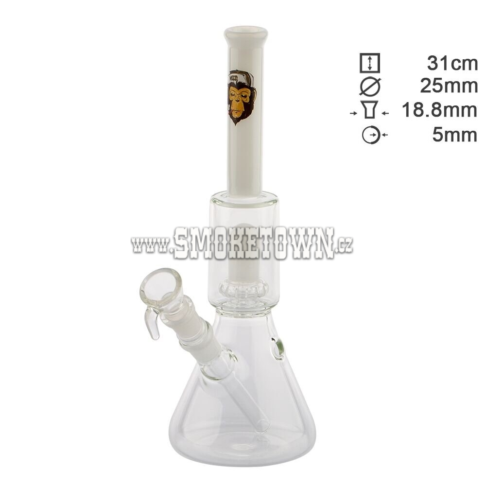 Greenline Monkey Glass Bong White 31cm
