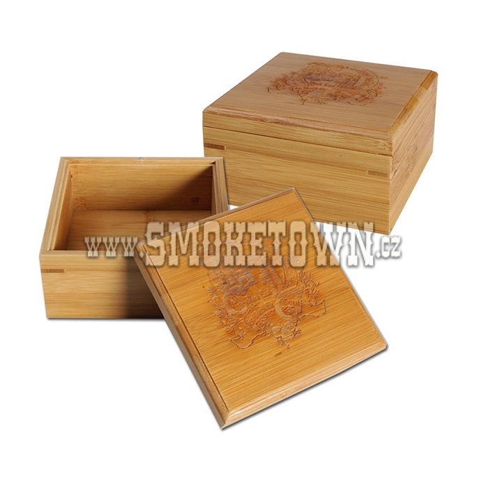 Black Leaf Skull Bamboo Box