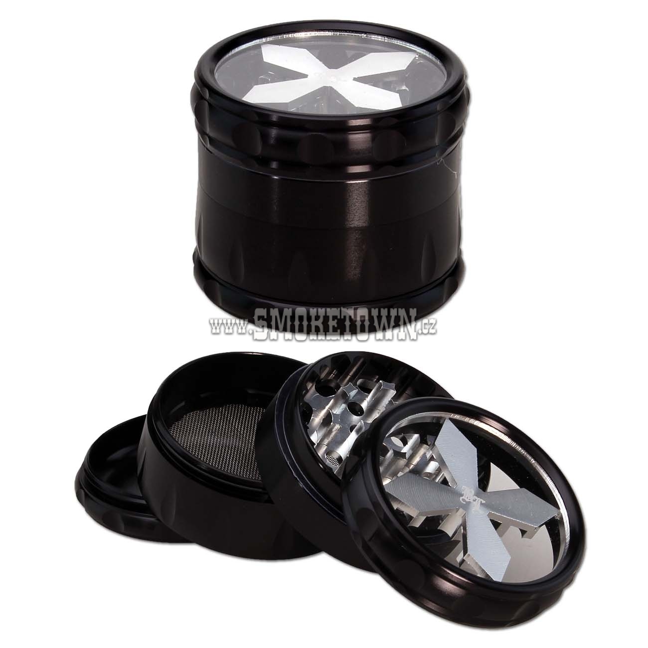 Black Leaf Cross Grinder 4-part Silver