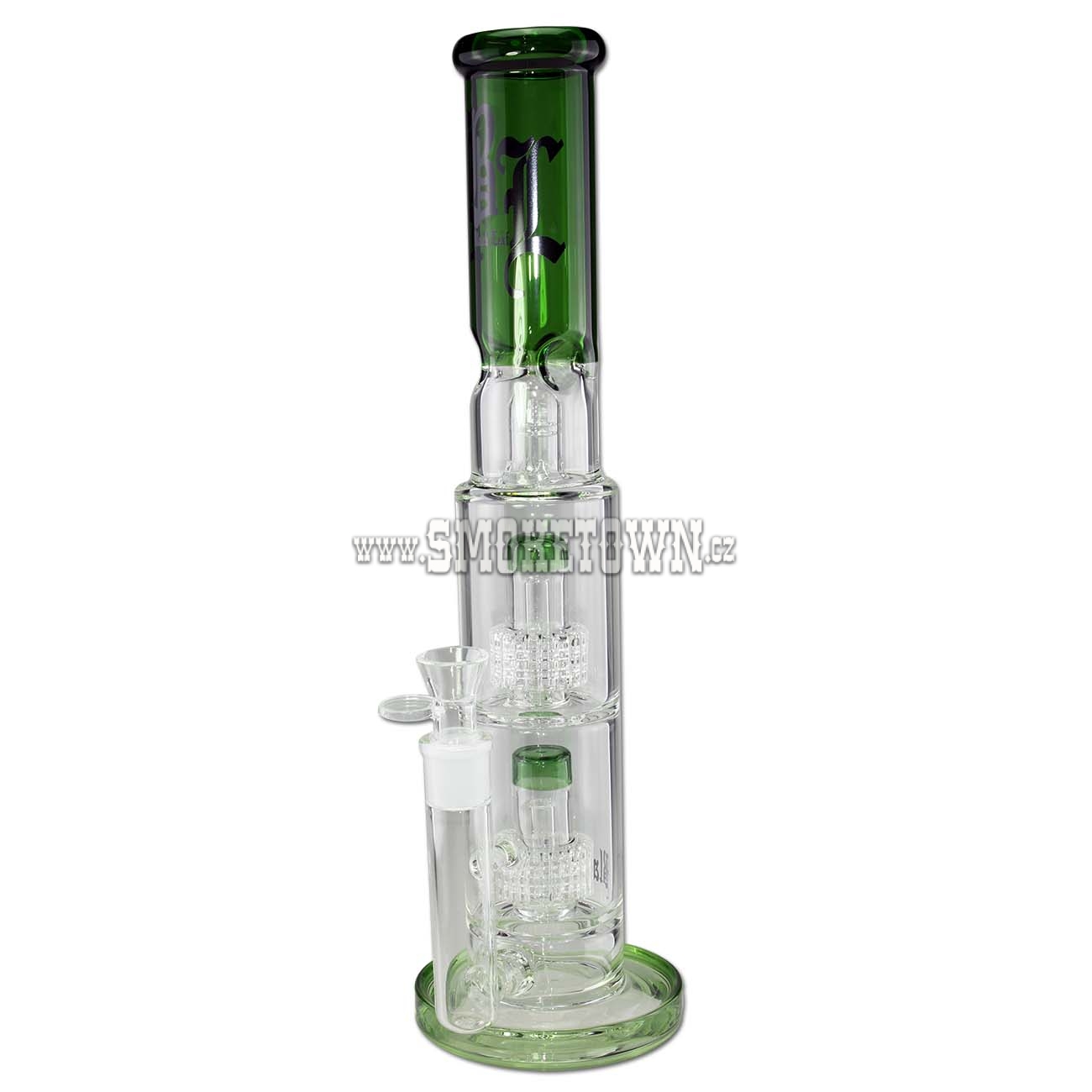 BL Ice Bong 2x Drum Percolator Green 41cm