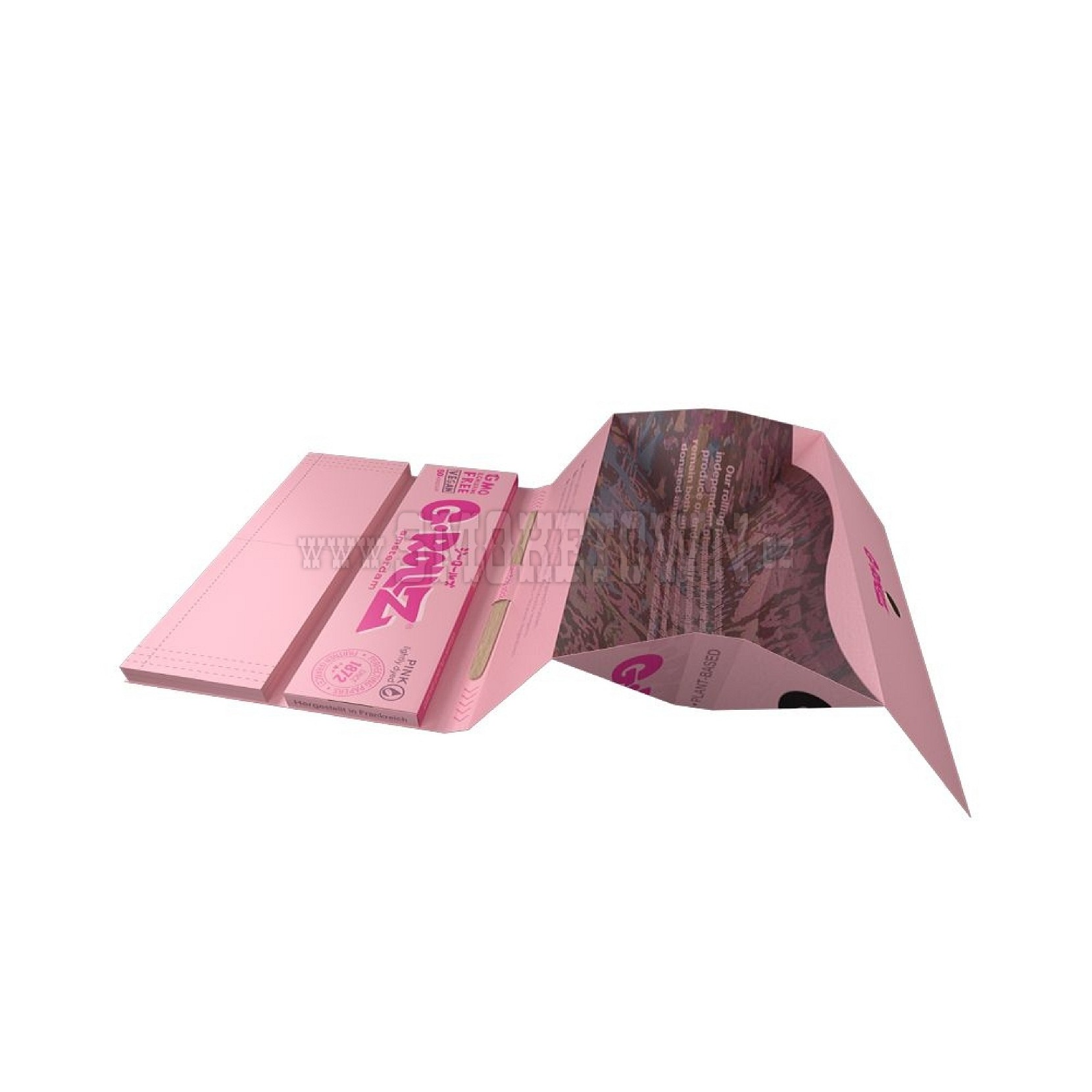 G-Rollz Banksy s Graffiti Dyed Pink Set Rolling Papers + Tips + Tray