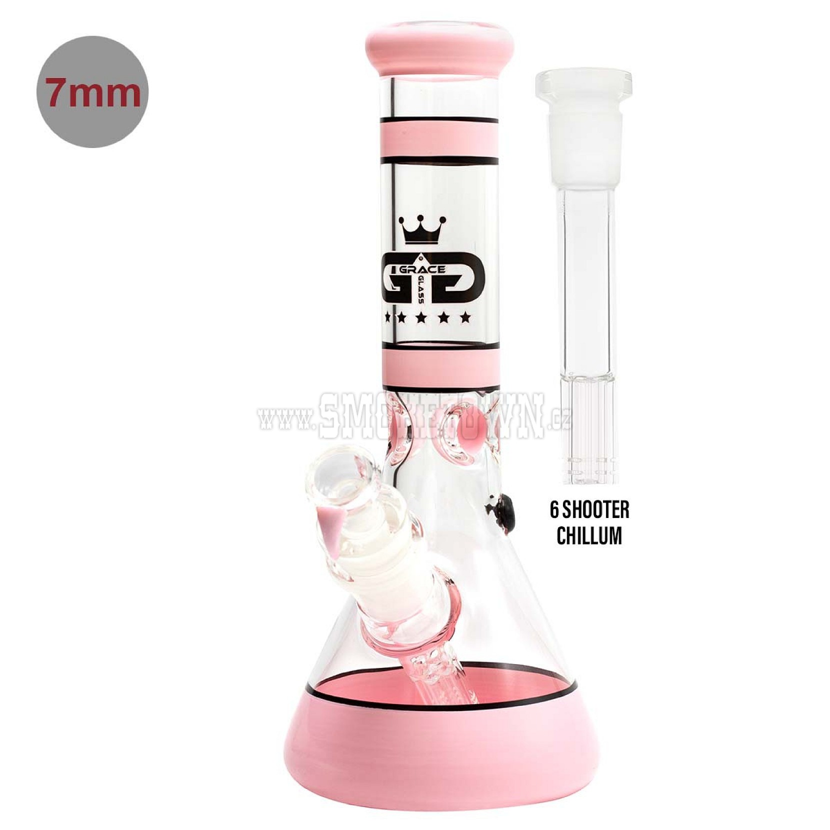 Grace Glass Beaker Series Pink 30cm