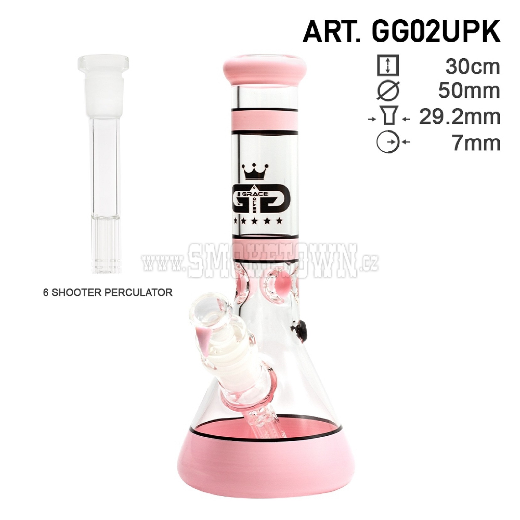 Grace Glass Beaker Series Pink 30cm