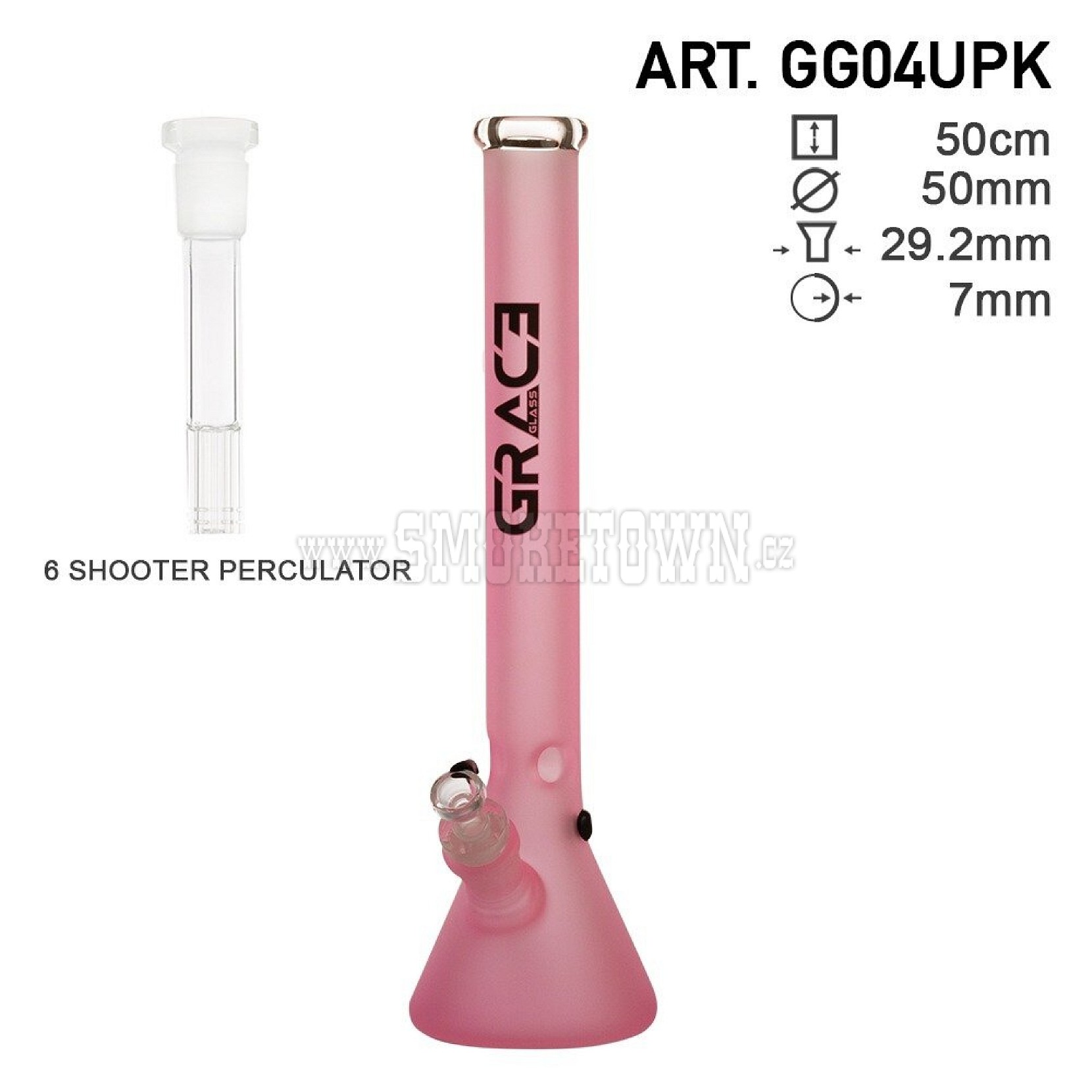 Grace Glass Pink Pearl Beaker 50cm