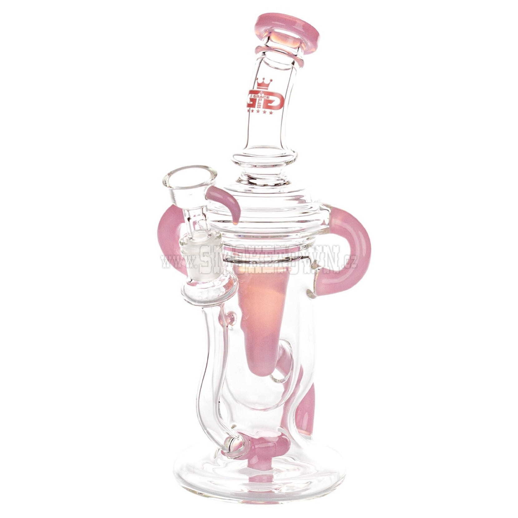 Grace Glass Pink Recycle Bong Series 24cm