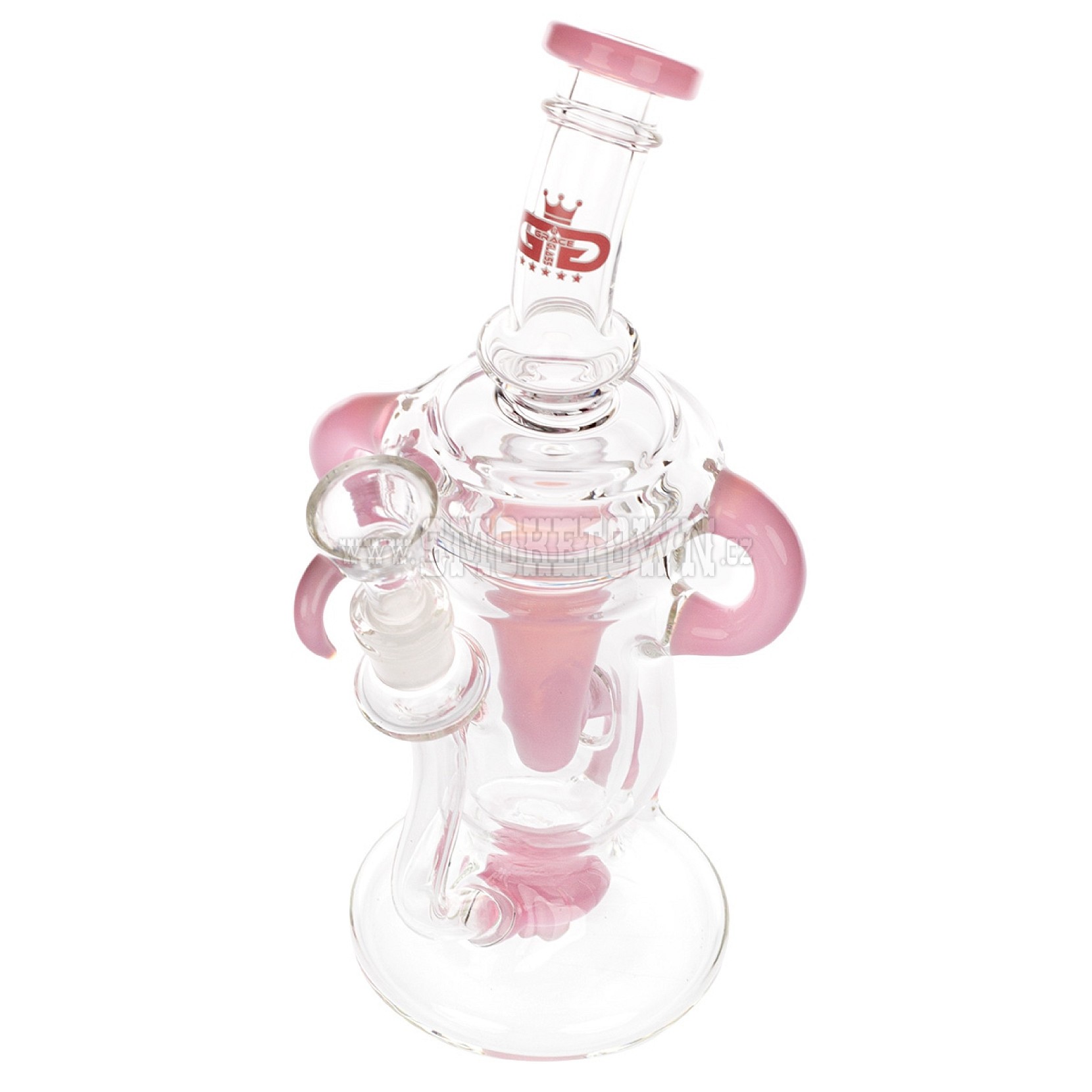 Grace Glass Pink Recycle Bong Series 24cm