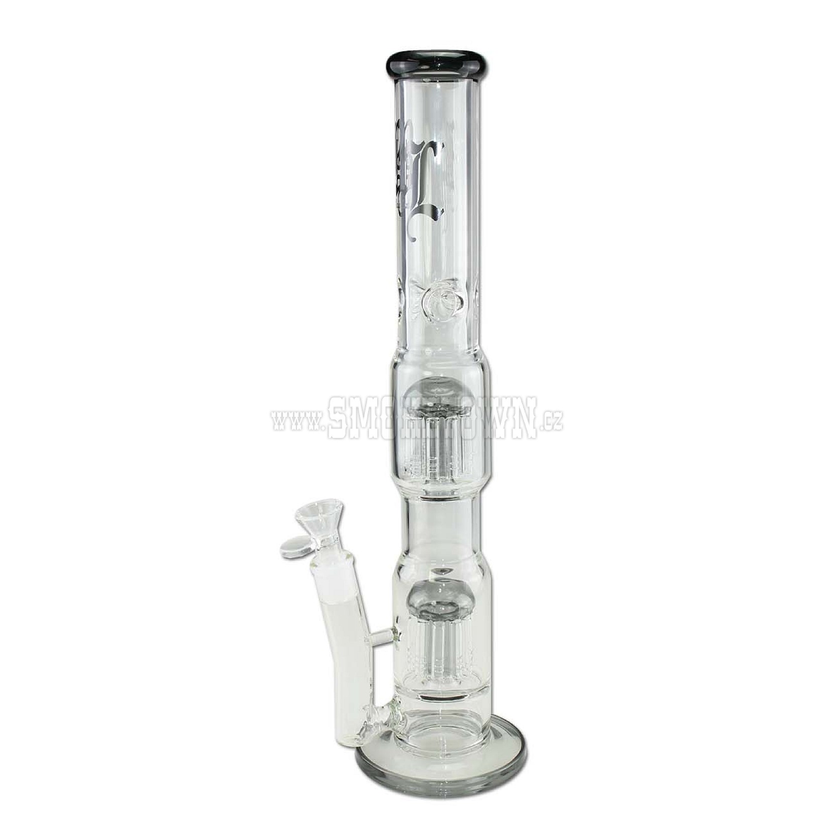 BL Ice Bong 2x 10-Arm Tree Percolator Grey 48 cm