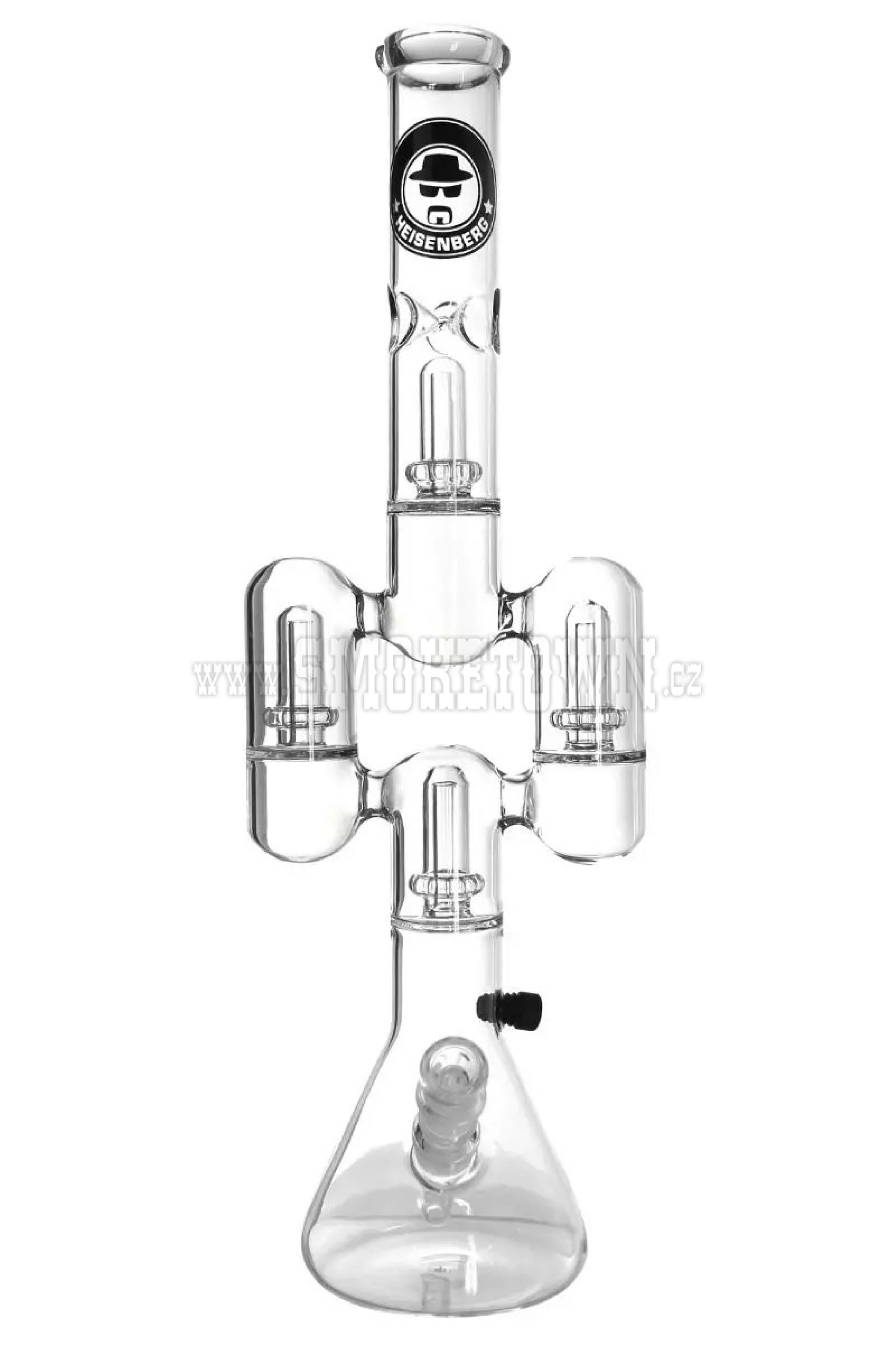 Heisenberg Glass Bong Twin Tower 57cm
