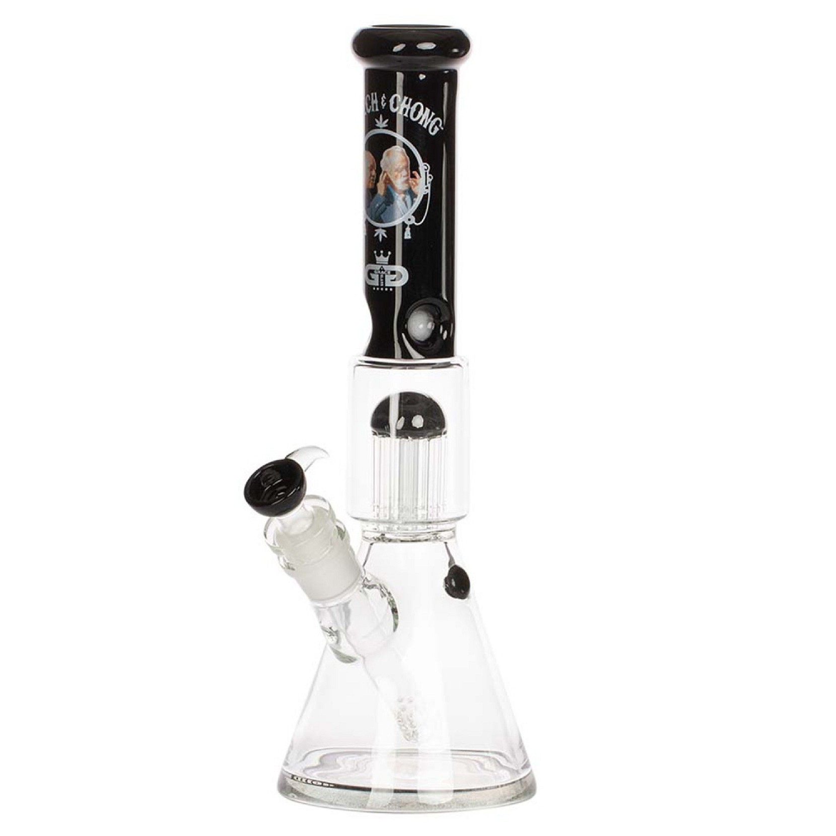 Grace Glass Cheech Chong 10Arm Percolator Beaker Black 50cm