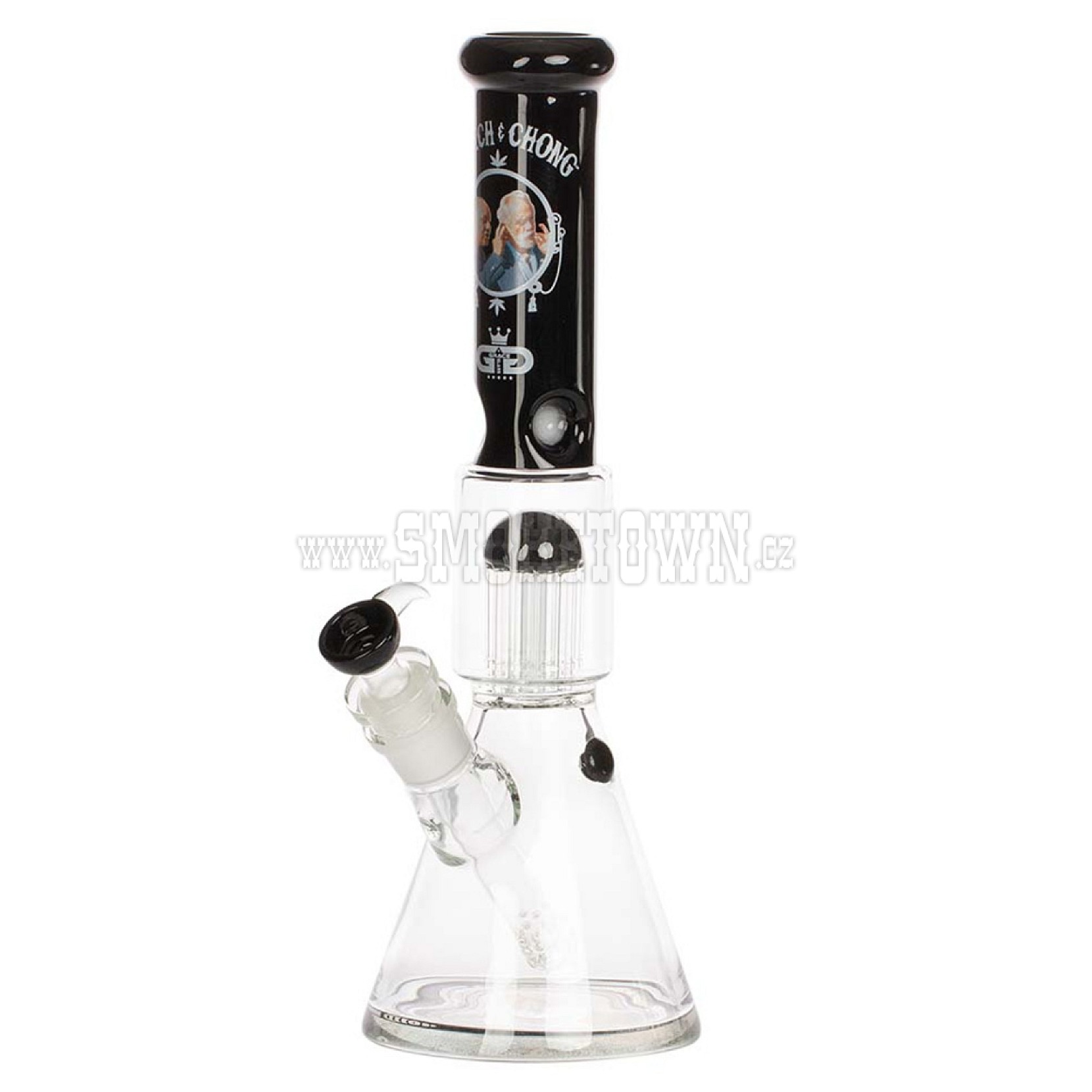 Grace Glass Cheech Chong 10Arm Percolator Beaker Black 50cm