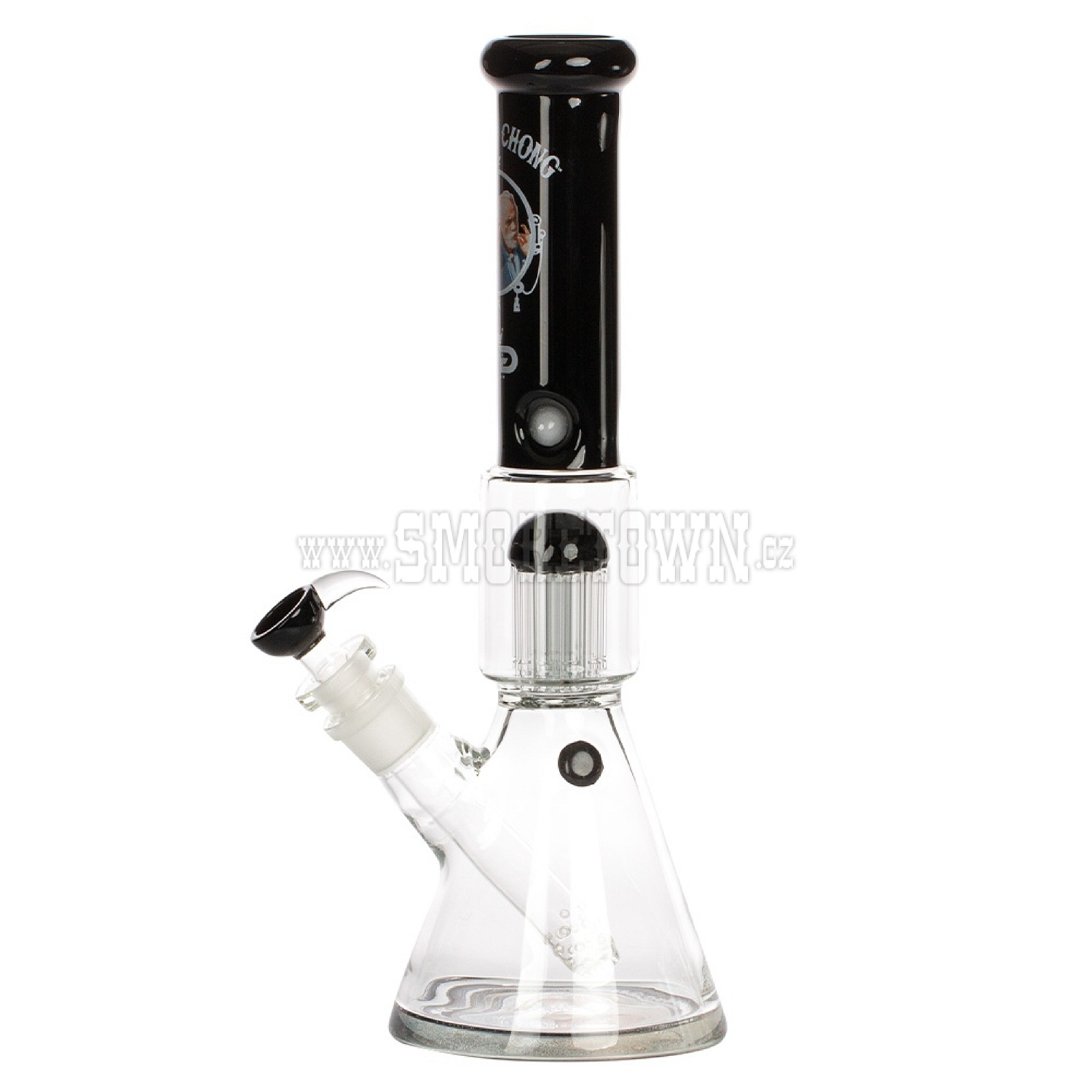 Grace Glass Cheech Chong 10Arm Percolator Beaker Black 50cm