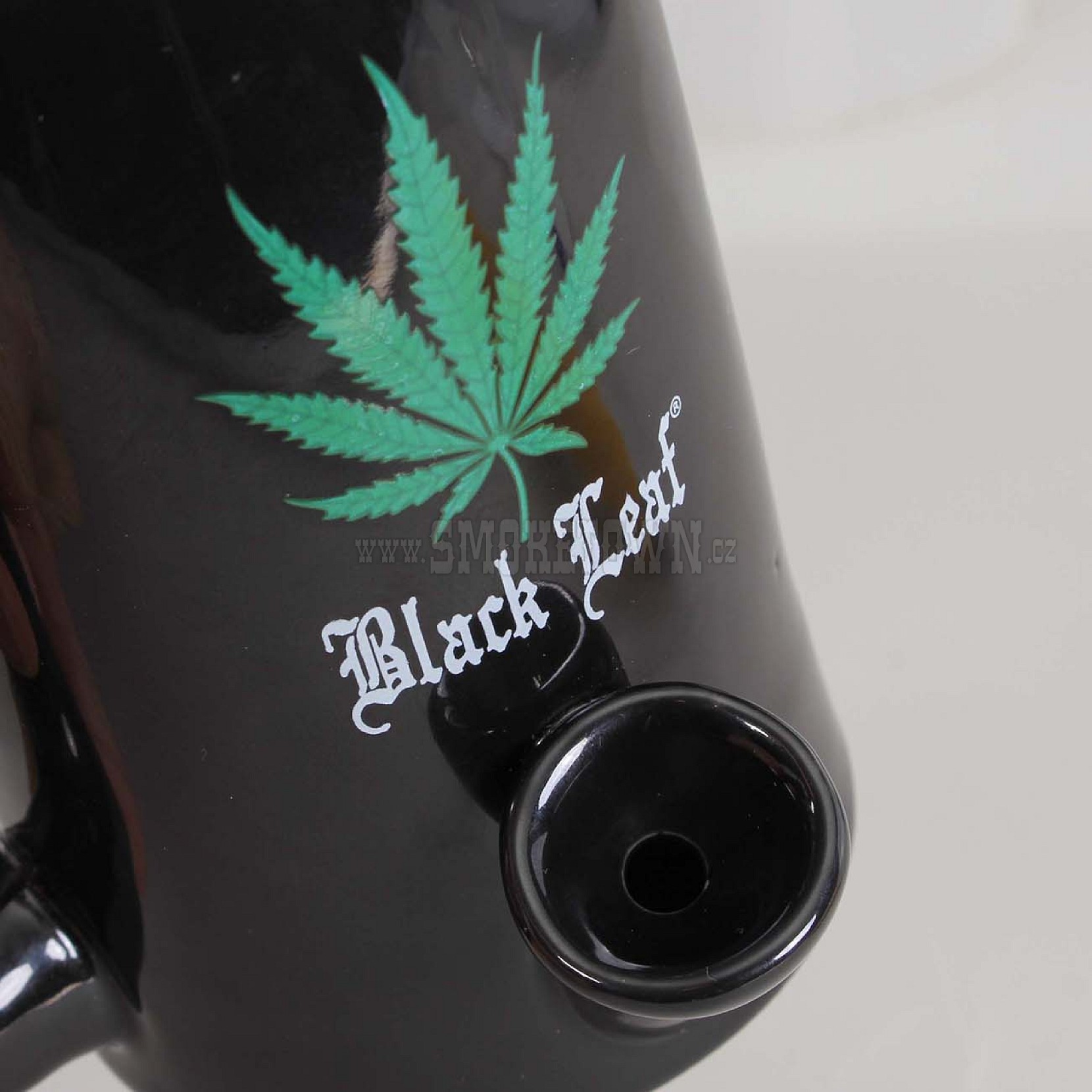 Black Leaf Ceramic Mug Bong Wake Bake