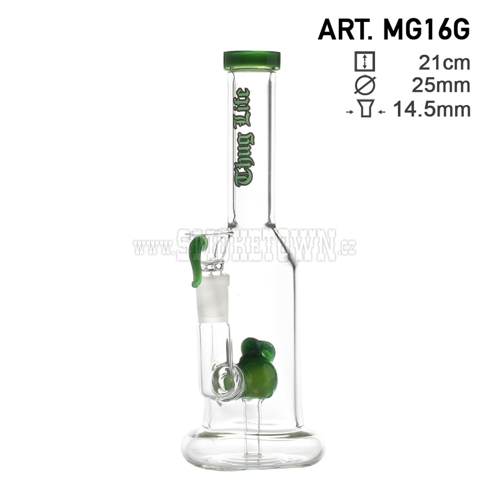 Thug Life Green Bubbler  21cm