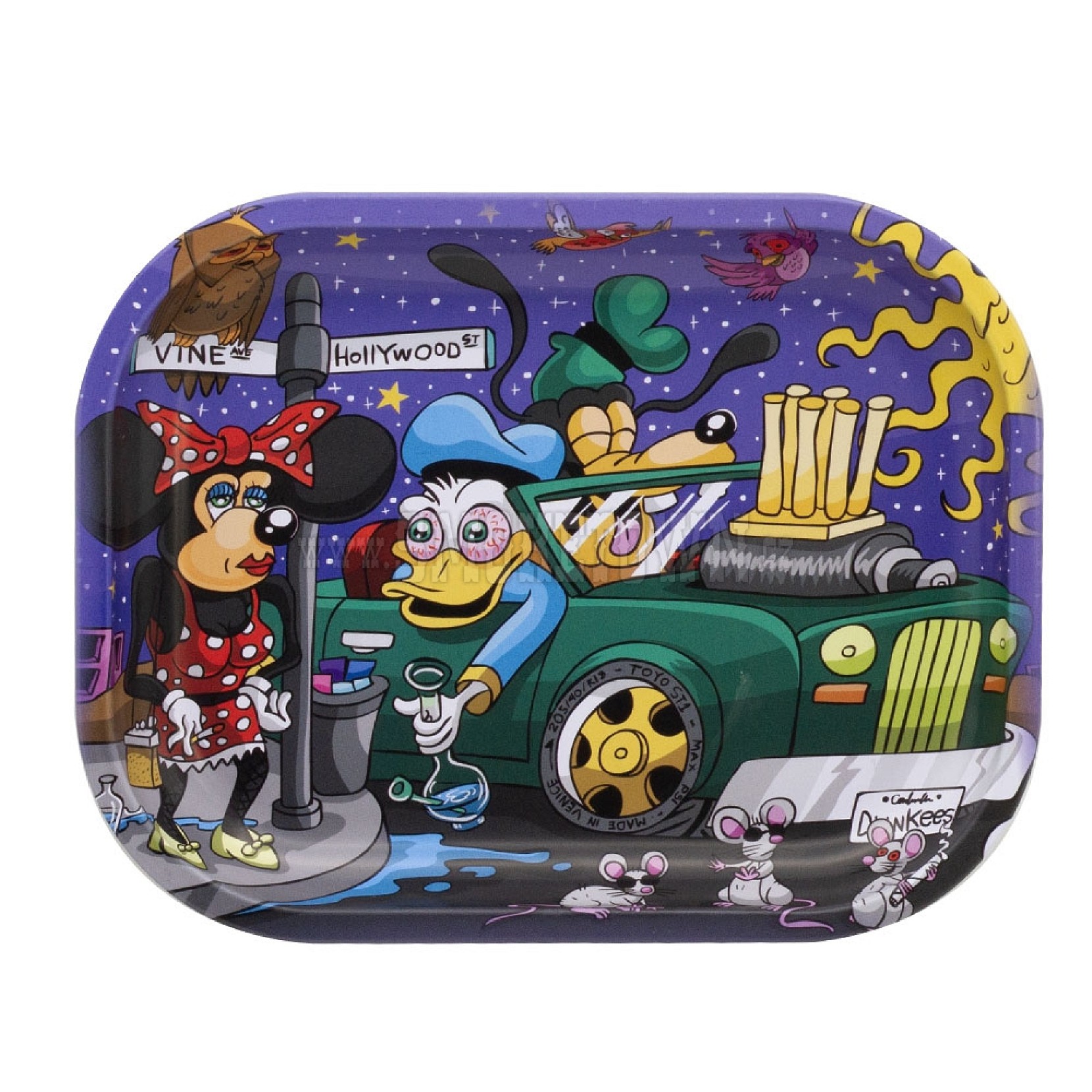 Dunkees Tin Tray Small - Old Hollywood Rolling Tray 14 x 18cm