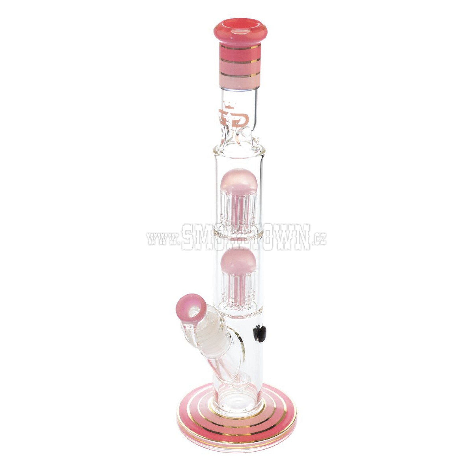 Grace Glass Big Cane Pink Barrel Tree arm perc Bong 41cm