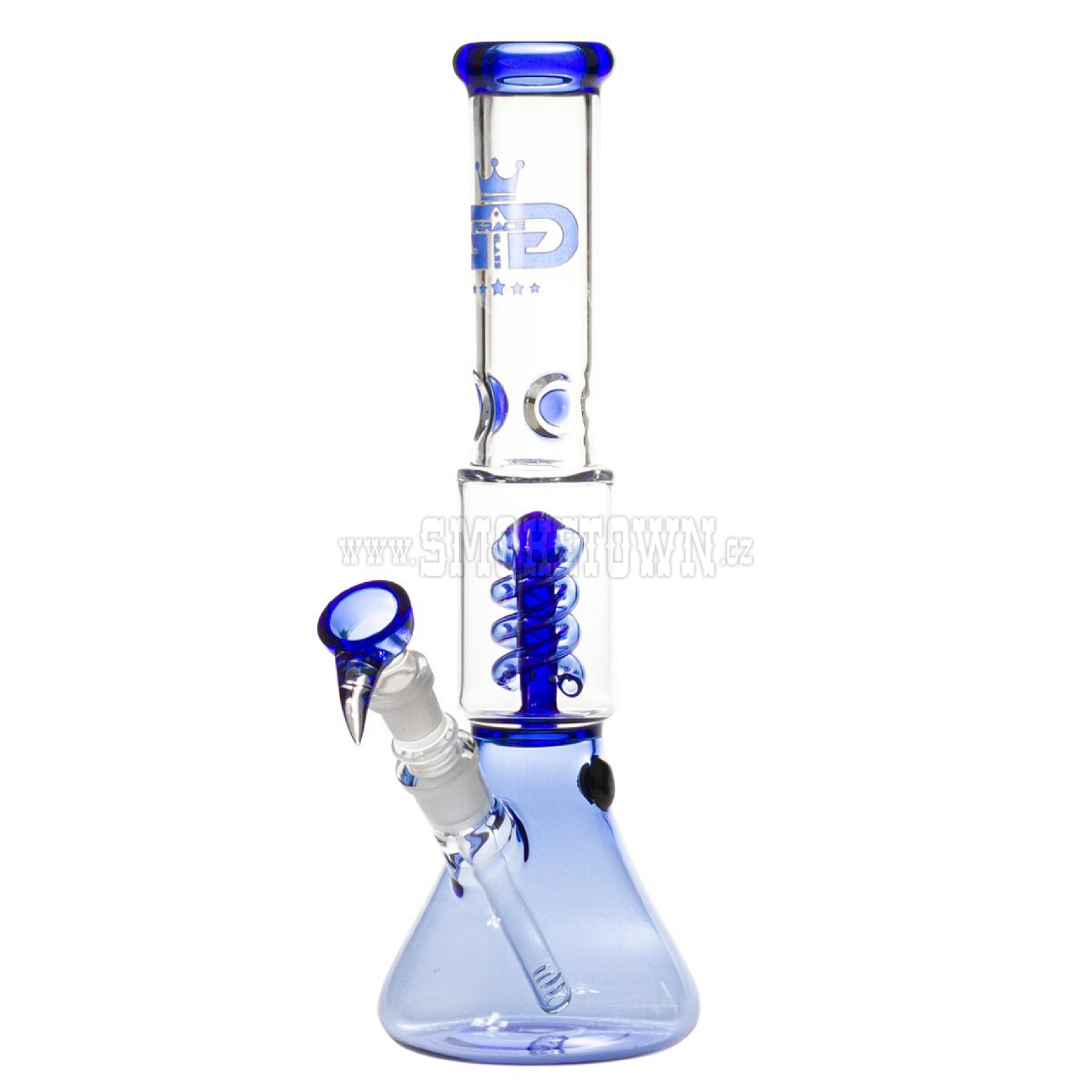 Grace Glass Small Boy Blue Beaker Spiral perc Bong 34,5cm