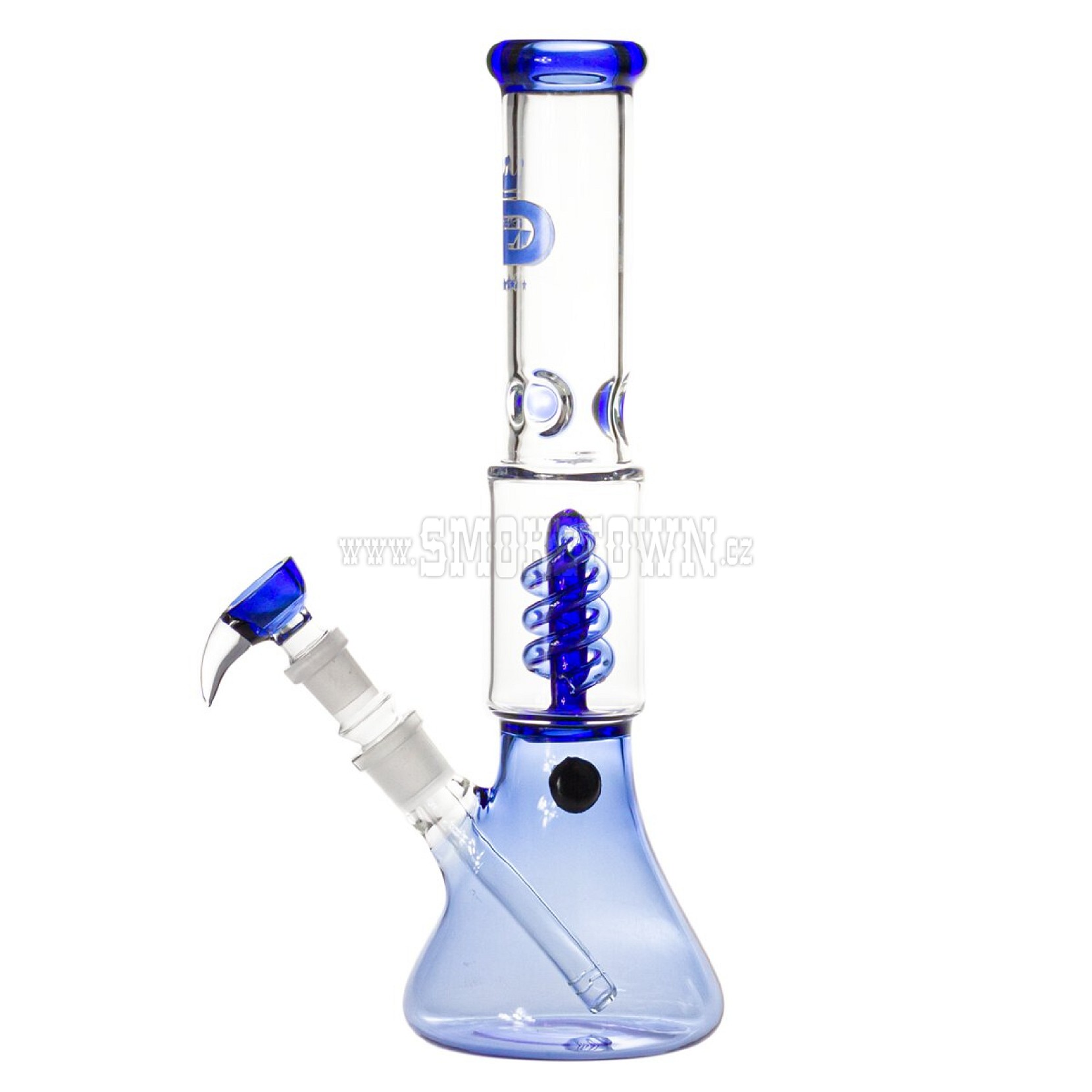 Grace Glass Small Boy Blue Beaker Spiral perc Bong 34,5cm