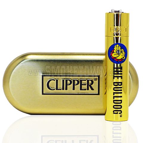 KOVOVÝ CLIPPER THE BULLDOG S KRABIČKOU ZLATÝ