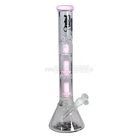 BL Beaker Ice Bong 2x Ufo Percolator pink 45cm