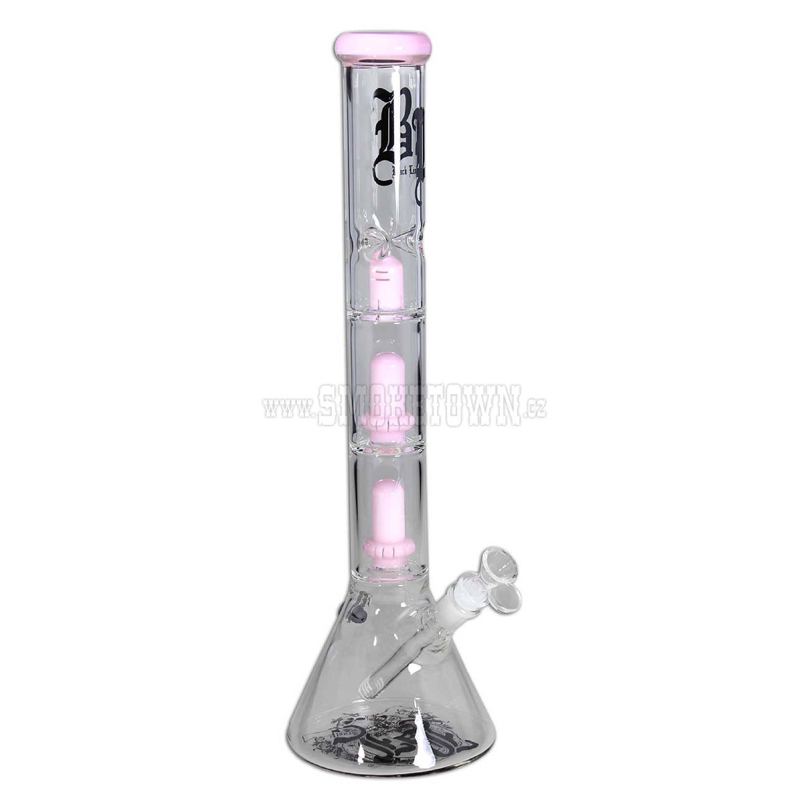 BL Beaker Ice Bong 2x Ufo Percolator pink 45cm