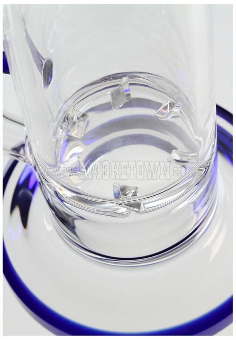 Black Leaf Glass Bong with Turbine Disc 26cm