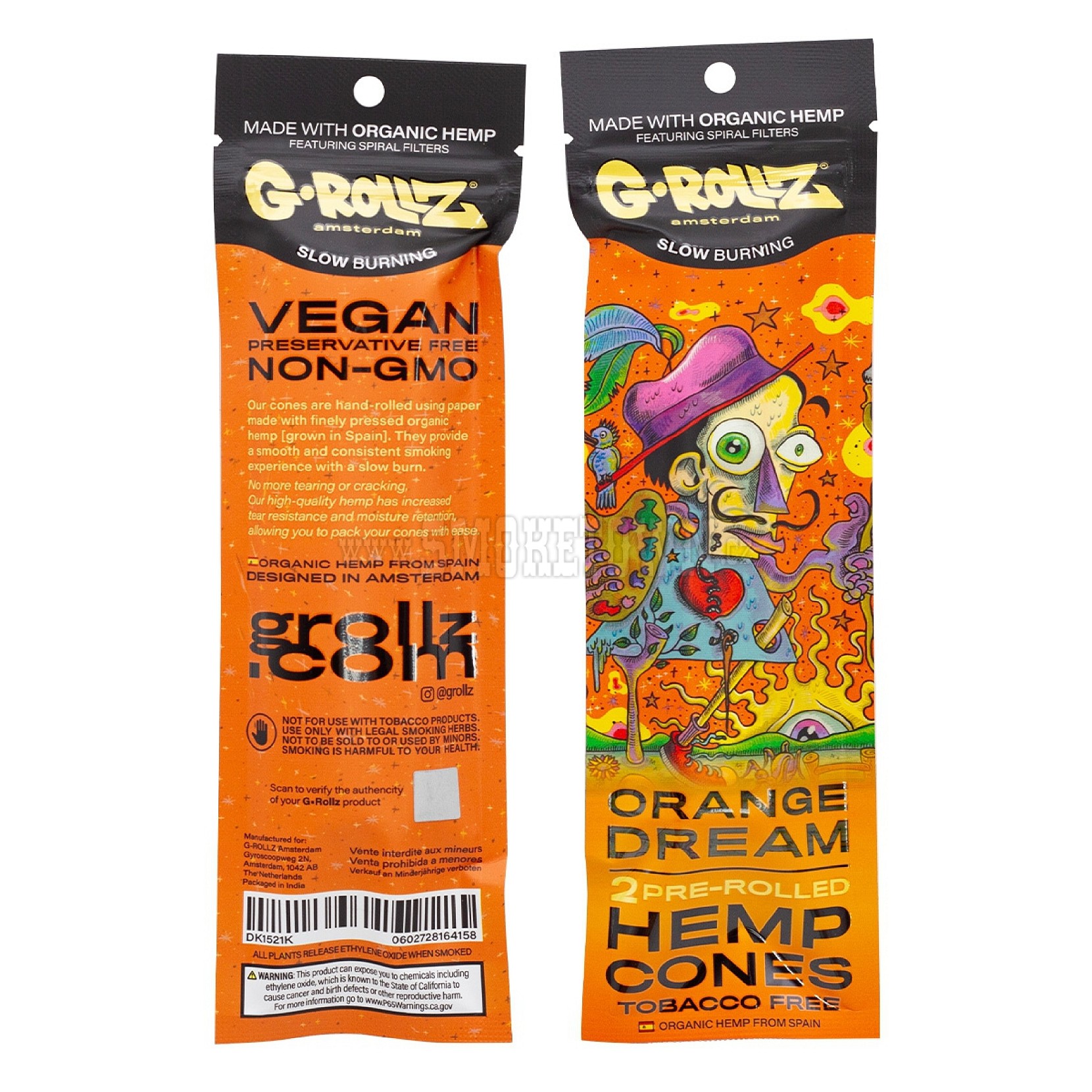 G-Rollz 2x Orange Flavored Pre-Rolled Hemp Cones