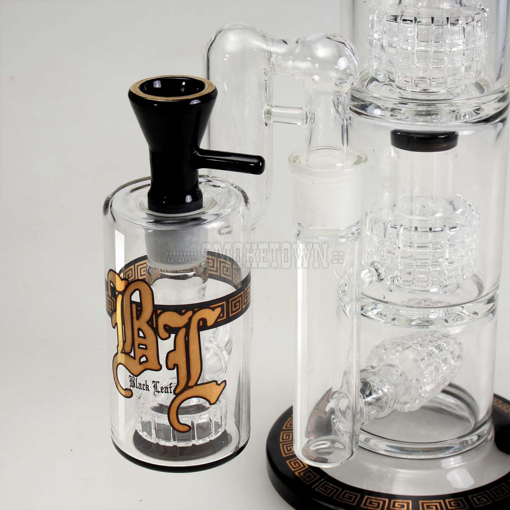 Black Leaf Boxed Bong Precooler 3x Drum Perc 33cm