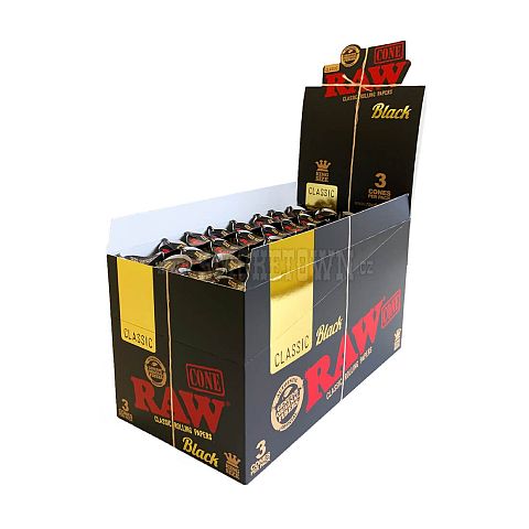 RAW Cones Black 3ks